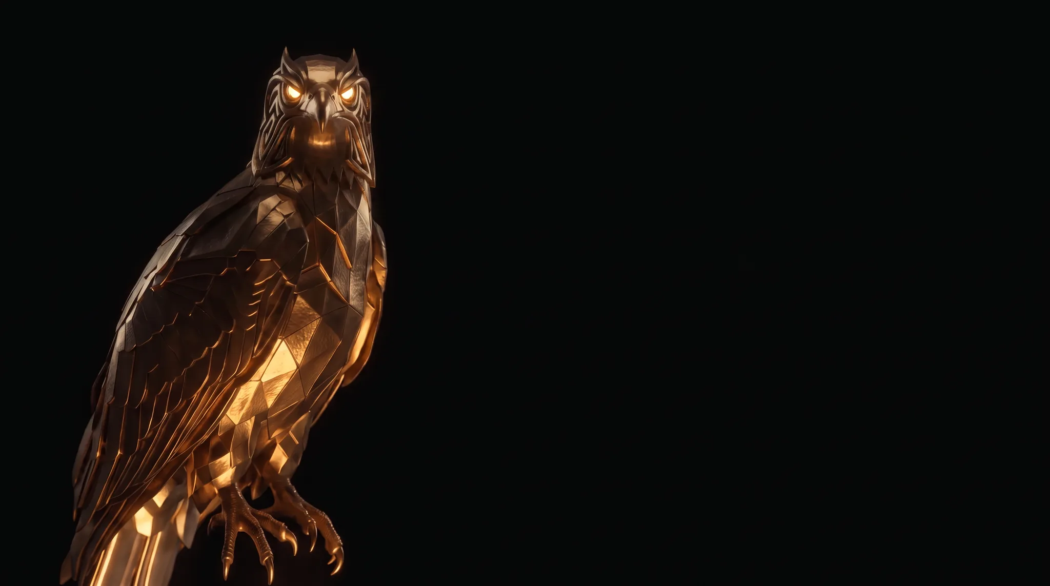 El águila que no come, de frente, mira a quien lee